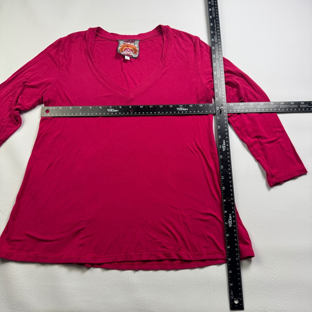 Johnny Was Womens Pink Bamboo Viscose V-Neck Long Sleeve Top T16321-9 Small - Picture 9 of 13